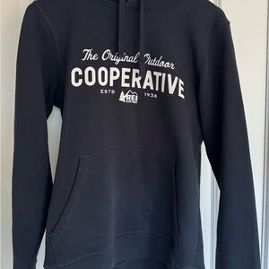 REI Black Hoodie with White Print